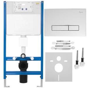 Cadru WC încastrat Rea cu buton HD Chrome