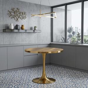 Masă fixă Rotundă Lyma Nuc Gold 90 cm