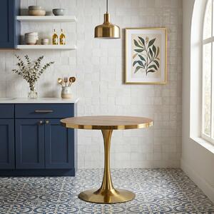 Masă fixă Rotundă Lyma Nuc Gold 80 cm