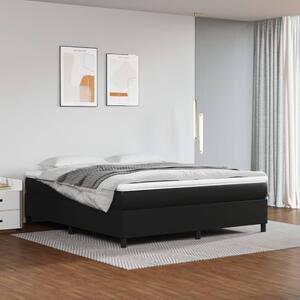 Cadru de pat box spring, negru, 160x200 cm, piele ecologică