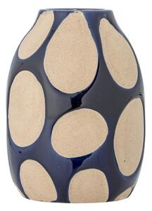 Vază albastru-închis/crem din gresie (înălțime 20 cm) Bashir – Bloomingville