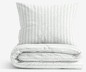 Goldea lenjerie de pat 100% bumbac - frunze scandinave 140 x 200 și 50 x 70 cm