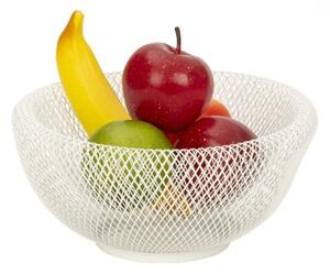 Cos de fructe din metal alb Ø 25 cm
