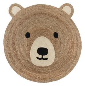 Covor pentru copii în culoare naturală din iută 100x100 cm Bertie Bear – Flair Rugs