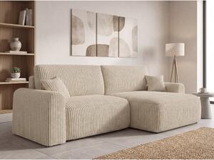 Set de canapea extensibila reversibila in forma de L NORDEN TILIA 250x140 cm, crem
