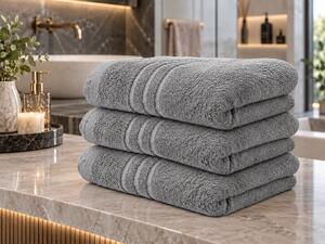 Prosop CONFORT 70 x 140 cm gri deschis, 100% bumbac