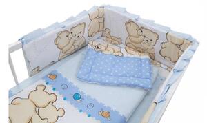 Lenjerie de pat din 4 piese cu design cu ursuleti MyKids #albastru