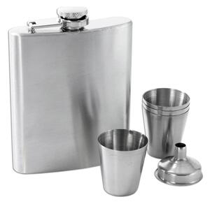 Set sticluță și 4 pahare de shoturi din inox Orion Home