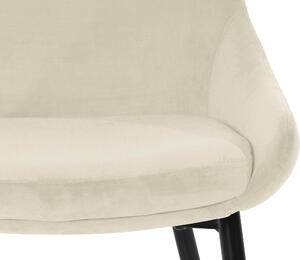 Set 2 scaune crem tapiterie catifea Niam 49/57/86 cm
