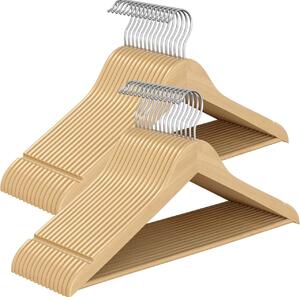 Set de 30 umerase din lemn, Songmics, Natural, 43 x 21 cm