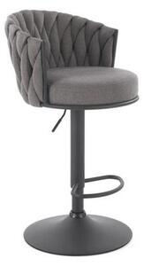 Scaun bar H125, gri - Nea 15, stofa clasica/otel, 53x54x90/105 cm