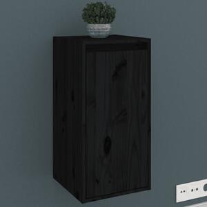Dulapuri de perete, 2 buc., negru, 30x30x60 cm, lemn masiv pin