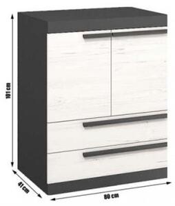 Beverly K101_80 Dresser #white-graphite
