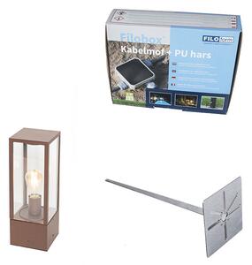 Lampă industrială de exterior în picioare ruginiu maro 40 cm IP44 - Charlois