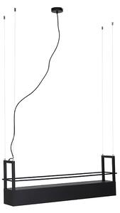 Lampă industrială suspendată neagră cu raft 4 lumini GU10 - Cage Rack