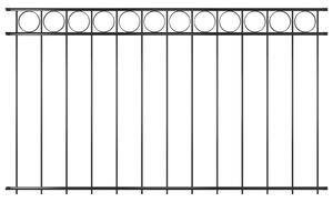 Panou de gard, negru, 1,96 x 1,2 m, oțel