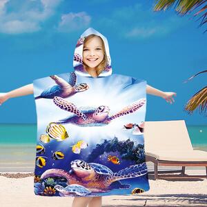 Poncho pentru copii OCEAN WORLD albastru 60x120 cm