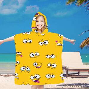 Poncho pentru copii SMILE galben 60x120 cm