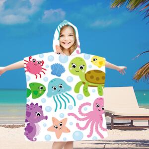 Poncho de copii SPLASH colorat 60x90 cm