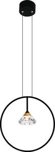 Altavola Design Tiffany lampă suspendată 1x3 W negru-transparent-auriu LA059/P_black