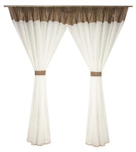 Perdea Velaria in ivoire si tafta maro, 400x148 cm