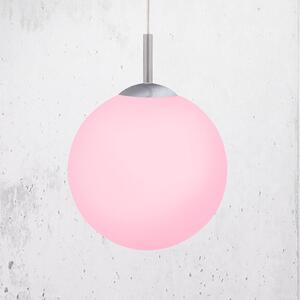 JUST LIGHT. GmbH Lampă suspendată LED LOLAsmart Bolo, Ø 25 cm, RGB, CCT, reglabil, Alb, Camera de zi / sufragerie, Sticlă