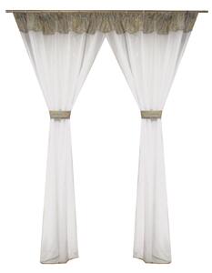 Perdea Velaria in alb cu model vegetal, 240x165 cm