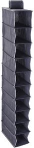 Organizator suspendat, cu 10 compartimente, 30x15x120 cm, textil rezistent, gri