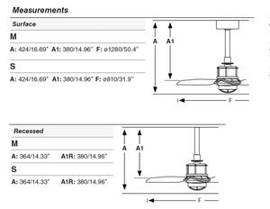 FARO 33398WT1N-LED Ventilator cu LED dimabil JUST FAN M, 16W/230V, diametru 128 cm, maro/alamă WT + DO