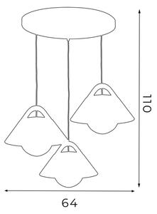 Lustră suspendată pe cablu FUNDA 3xE27/15W/230V maro