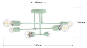 Lustră aplicată CAMBRIDGE, 6 x E27, 15 W, 230 V, verde