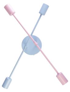 Lustru aplicat CAMBRIDGE 4xE27/15W/230V albastru/roz