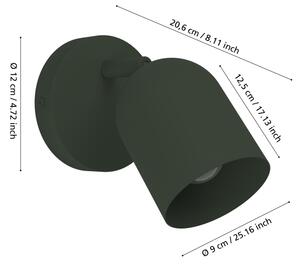 Eglo 44132 - Spot de perete TILSTON, 1 x E14, 40 W, 230 V, verde