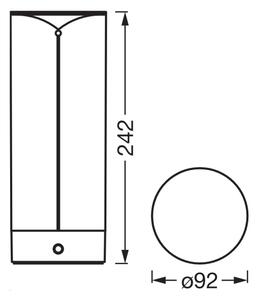 Osram - Lampă de masă pentru exterior ENDURA STYLE, cu dimmer tactil, LED/1,5W/5V 2500 mAh IP54 antracit