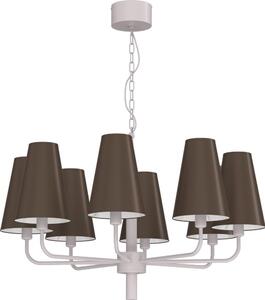 Candelabru pe lanț TORTOLA, 8 x E14, 15 W, 230 V, maro/crem