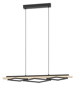 Eglo 901927 - Lustră suspendată pe cablu LED BOYAL 2xLED/13W/230V+LED/16W negru/bej