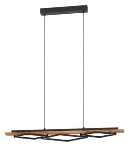 Eglo 901933 - Pendul LED BOYAL, suspendat pe cablu, 2x LED 13W/230V + LED 16W, negru/maro
