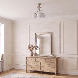 Milagro Lighting Plafonieră Celeste, culoare taupe, Ø 40 cm, metal, cu 3 becuri, reglabil, Auriu / Alamă, Camera de zi / sufragerie, Metal