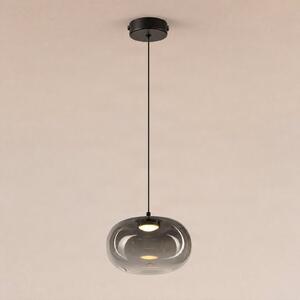 Milagro Lighting Lampă suspendată LED Vaso, gri fumuriu, Ø 18 cm, sticlă, Gri, Camera de zi / sufragerie, Sticlă, Modern