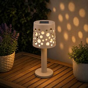 Lampă solară cu LED, H&S Collection, pentru grădină, terasă și exterior, culoare taupe