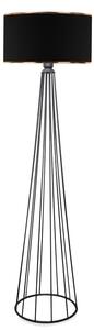 Lampadar Firdo I E27 abajur din tesatura si metal negru 38x38x121 cm