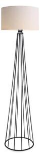 Lampadar Firdo I E27 abajur din tesatura crem si metal negru 38x38x121 cm