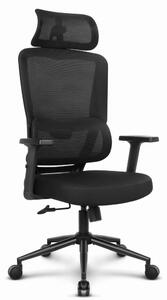 CABRO C506 scaun de birou ergonomic cu tetieră și suport lombar, până la 150 kg, negru