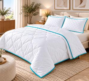 Set Pilotă Matlasată Albă 200x220 cm cu 2 Perne Eco 50x70 cm – Elite Home