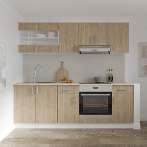 Set haaus V13, Lemn Natural/Alb, Blat Thermo 28 mm, L 220 cm