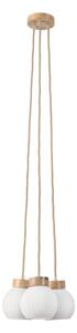 Lustră pe cablu LOOMIS, 3xE27/15W/230V, 130 cm, bej/stejar