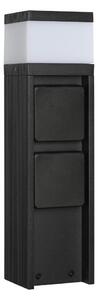 Lampă de exterior VESPER, cu 2 prize, 1xG9/5W/230V, IP44, 30 cm, neagră