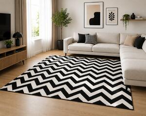 Covor Modern, Dream 18001, Alb Negru, Diverse Dimensiuni