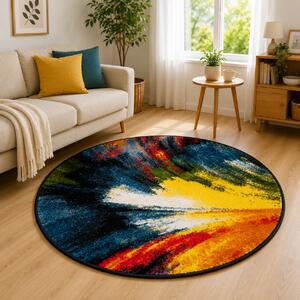 Covor Abstract, Kolibri 11017, Multicolor, Rotund, 80x80 cm, 2200 gr mp