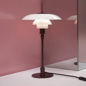 Louis Poulsen Lampa de masă PH 3/2, roșu-vin lucios, Ø 28 cm, Roșu, Camera de zi / sufragerie, Sticlă, Design